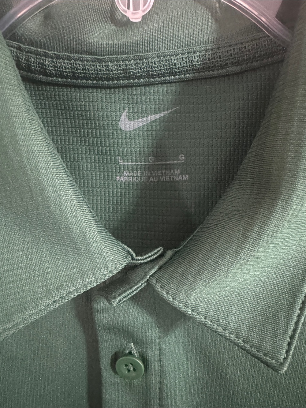 Nike Men's Dark Green Polo with White Swoosh - Picture 8 of 8